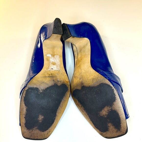 Tahari Billie 2 Patent Leather Peep Toe Pump. Royal blue Cobalt blue - Picture 8 of 8